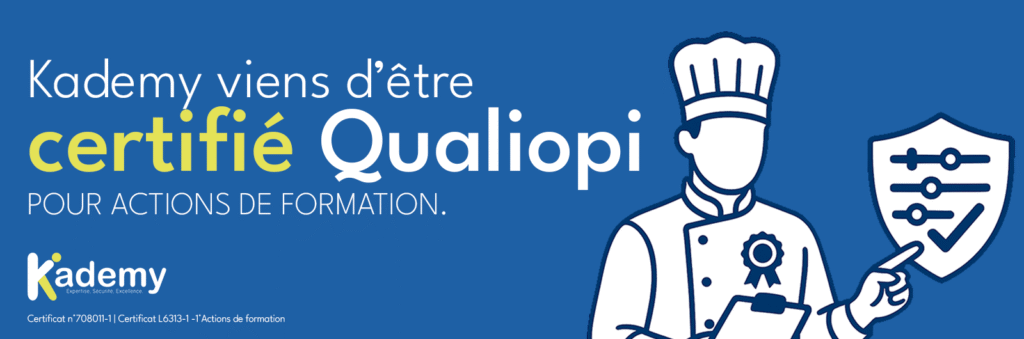Équipe Kademy en revue de processus qualité. Certification Qualiopi obtenue. Formation HACCP Kademy. Formation SST Kademy